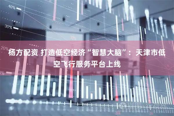 杨方配资 打造低空经济“智慧大脑”：天津市低空飞行服务平台上线