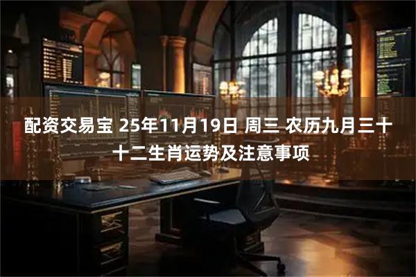 配资交易宝 25年11月19日 周三 农历九月三十 十二生肖运势及注意事项